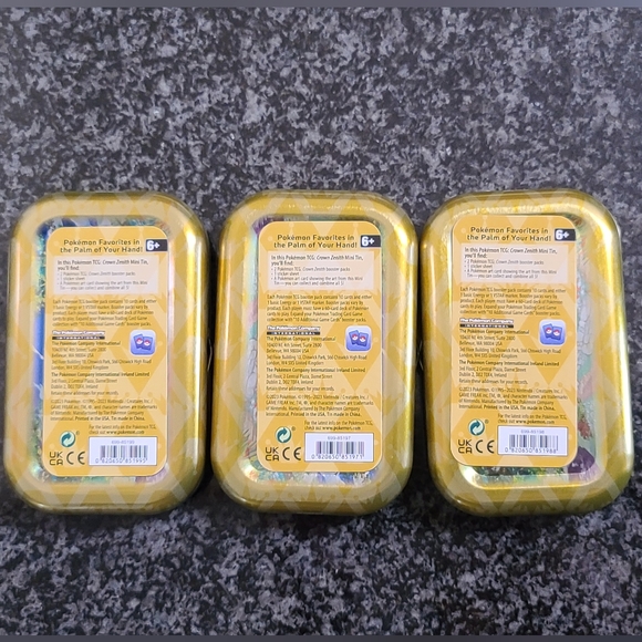 Pokémon Mini Tin X3 w/ Mini Art Card and Sticker (Empty) - Picture 2 of 9